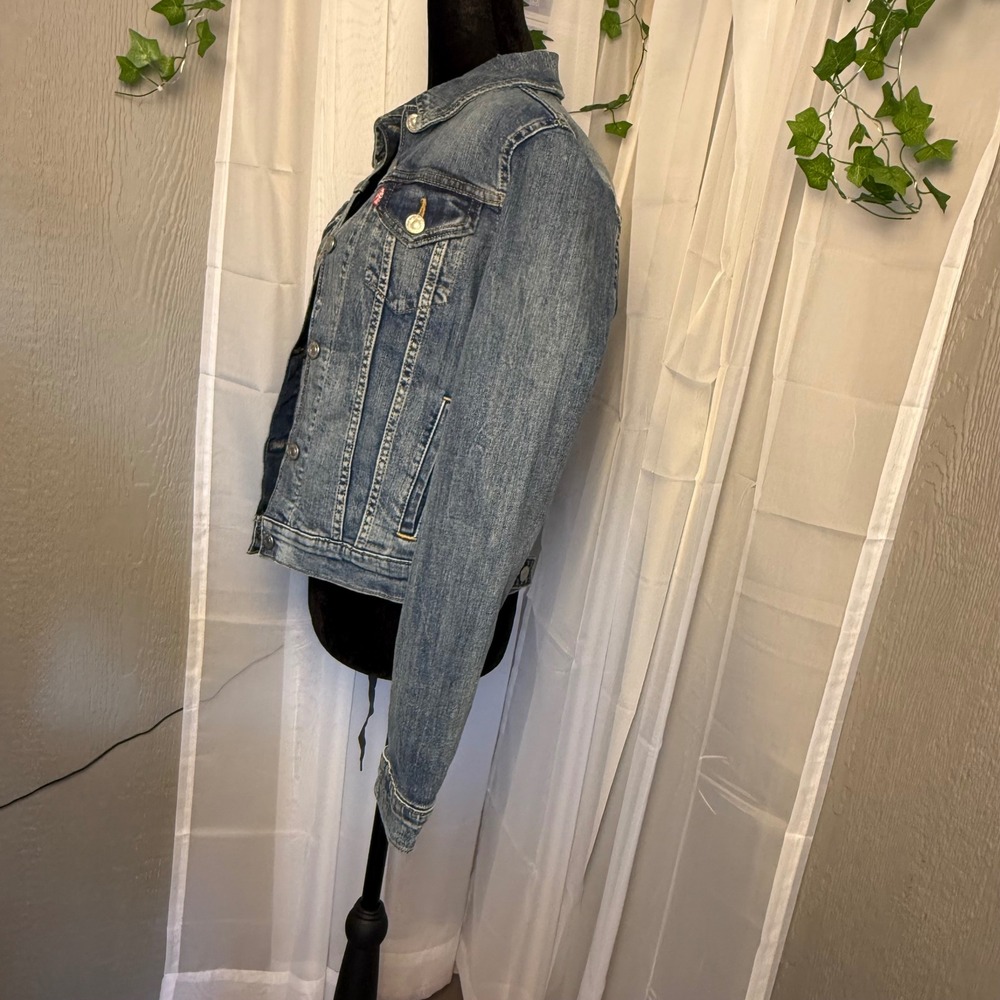 Levis Trucker Jacket Medium Wash Denim Classic Fit Blue Jean Coat Womens M - Picture 5 of 11